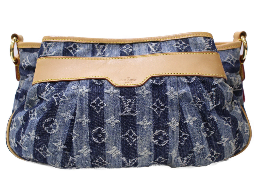 Louis Vuitton Porte Bag Shoulder Raye pol Monogram Denim Blue